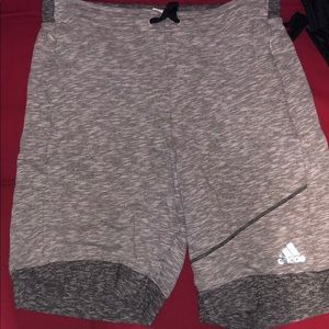 grey and black adidas reflective cotton shorts